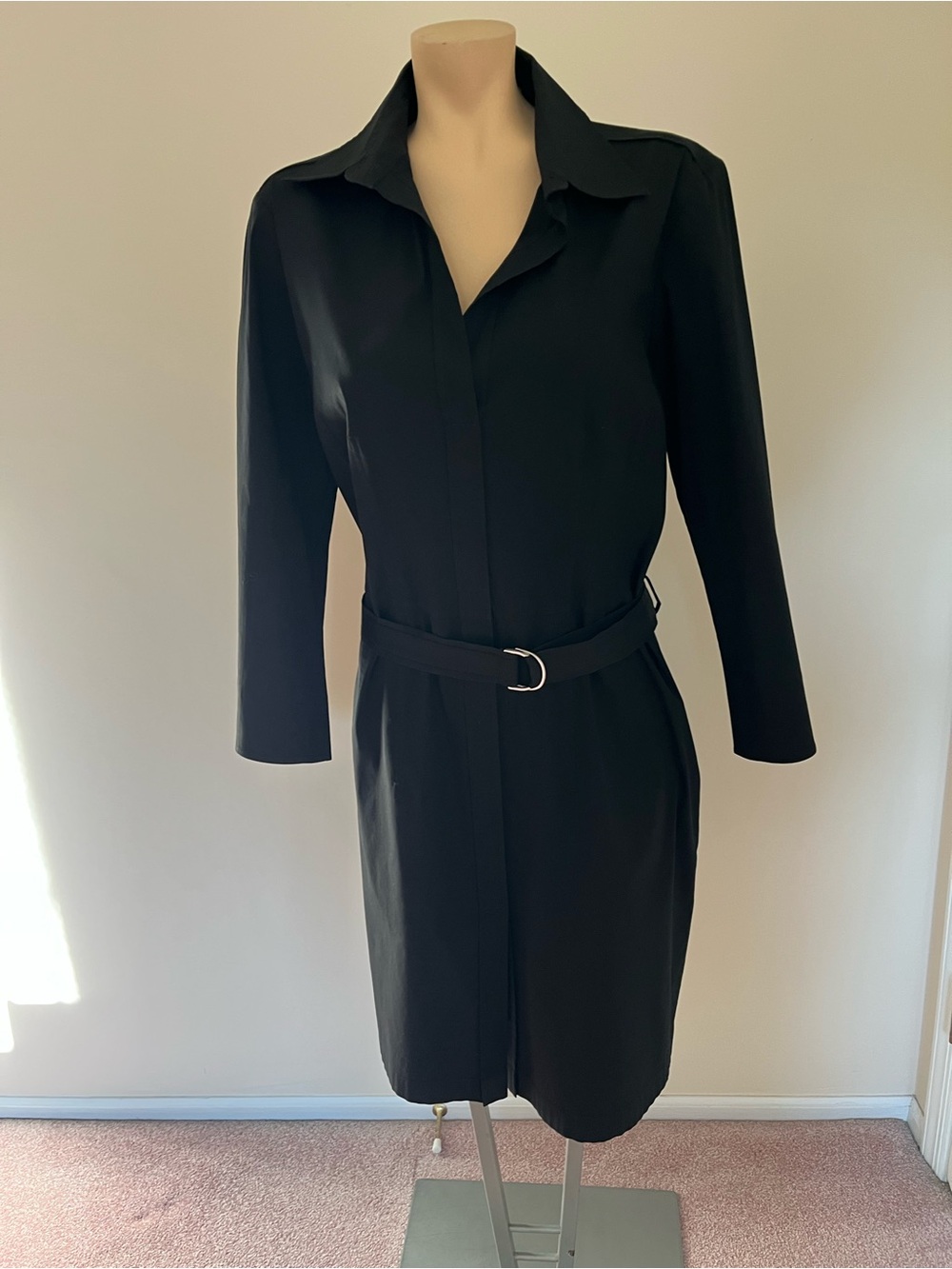 Boss Black 3/4-Sleeve Belted Shirt Dress Size 14